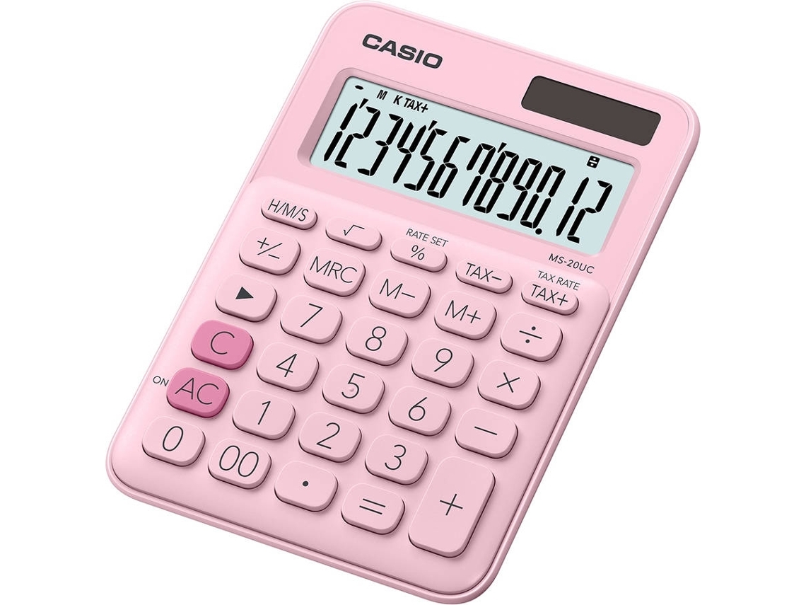 Calculadora Básica CASIO MS20UCPK Rosa (Outlet Grade B - 12 dígitos)