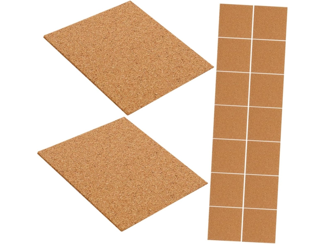Conjunto De 90 Porta Copos Quadrados De Cortiça Autoadesivos, Com Isolamento Térmico Natural, Ideais Gokoco