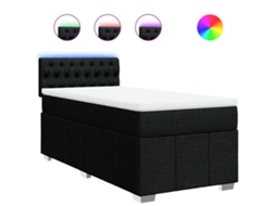 Box Spring Bed, Box Spring Beds Vidaxl Preto Tecido (90 X 190 Cm)