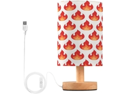Abajur De Cabeceira In Chama Format Para Quarto, Con Portas de Regamento USB C, Luminária De Mesa Cabeceira