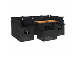 Garden Sofa Set, Garden Sofa Sets Vidaxl Preto Rattan / Vime (n/a)