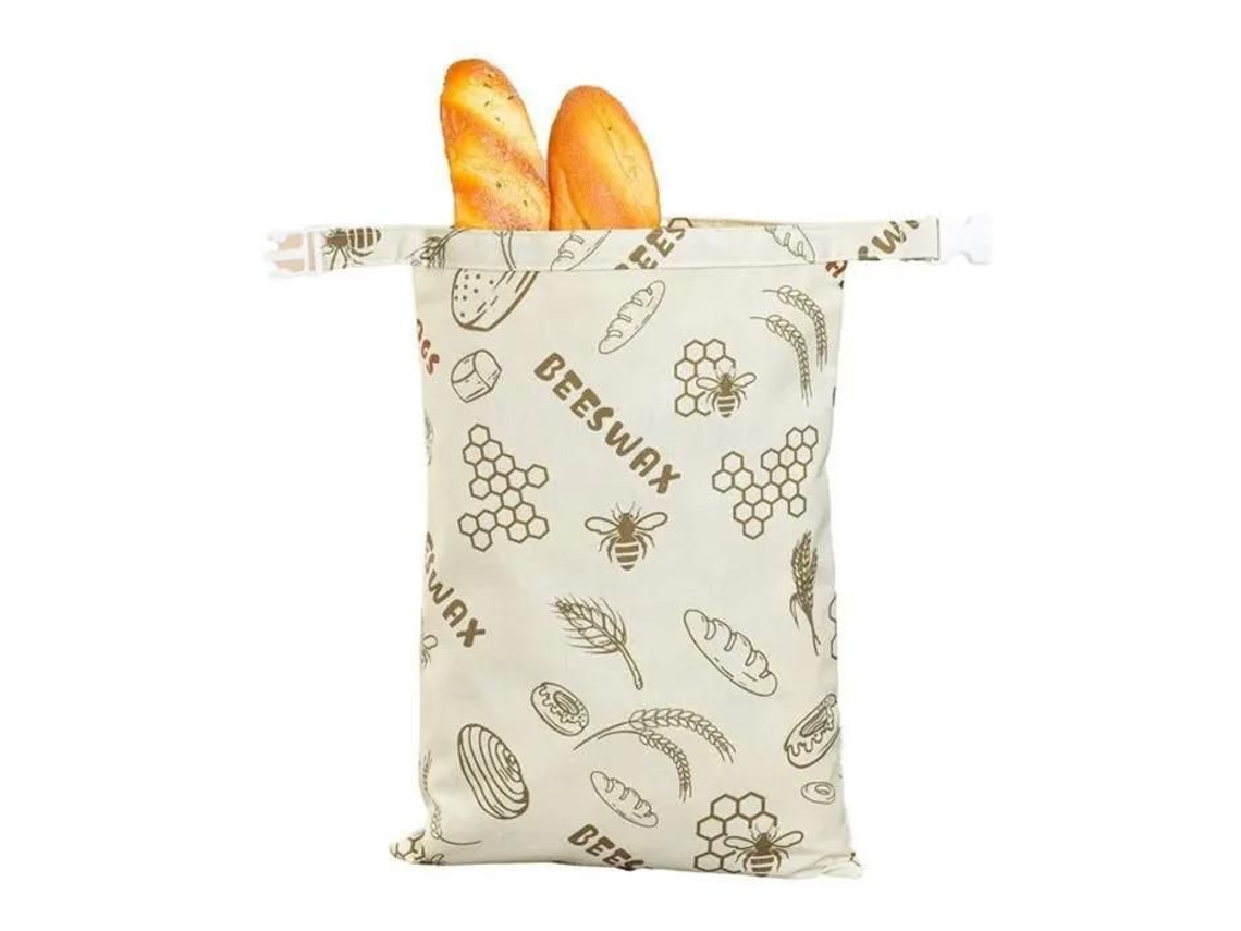 Saco Reutilizável Para Conservar Pão Caseiro, Em Algodão E Cera De Abelha, Cor Cinza, Para Fermentação Natural, Baguetes E Produtos De Padaria
