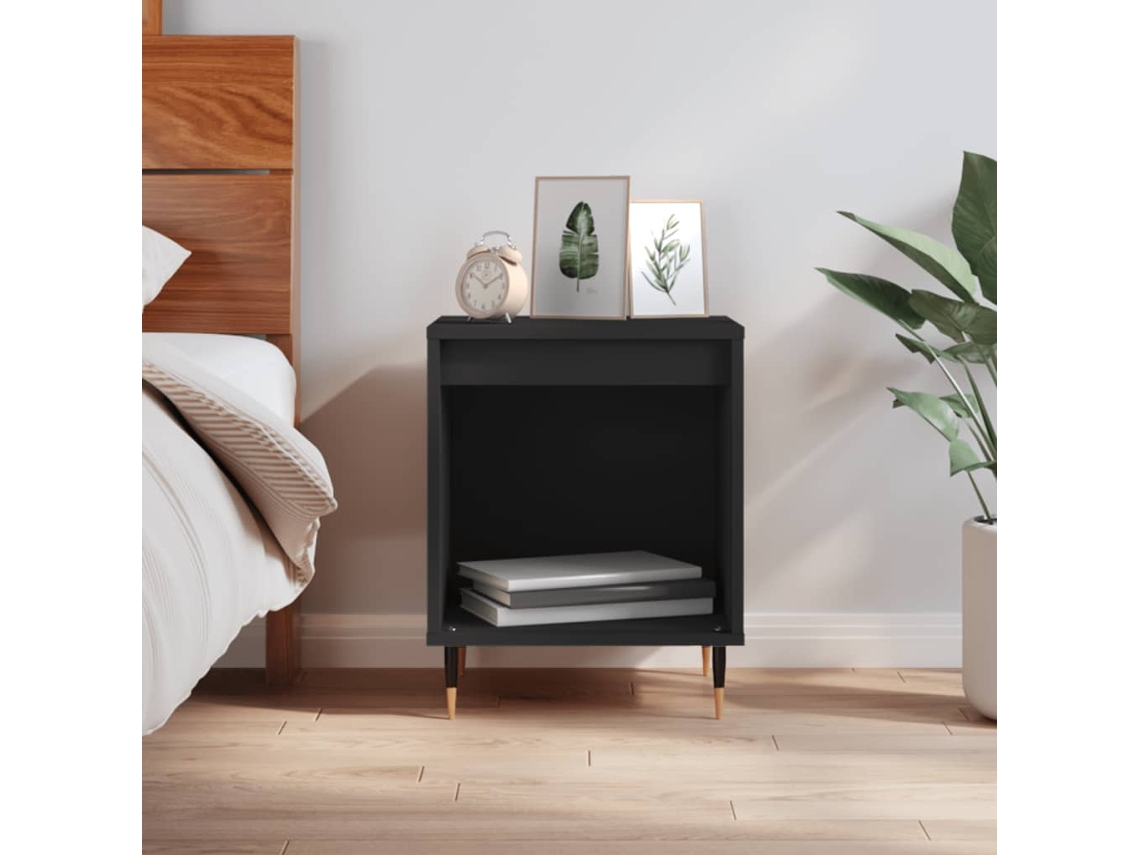 Vidaxl Mesa De Cabeceira 40x35x50 Cm Derivados De Madeira Preto