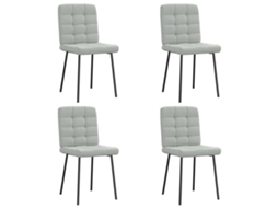 Vidaxl Cadeiras De Jantar 4 Pcs Veludo Cinzento-claro