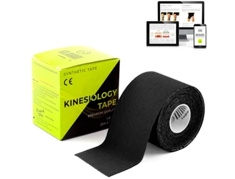 Kalahari 1 X Rolo De Fita Kinesiológica Profissional Com E-Book De Aplicações - Synthetic Kinesiology Tape Para Melhor Adesão E Resistência À Água