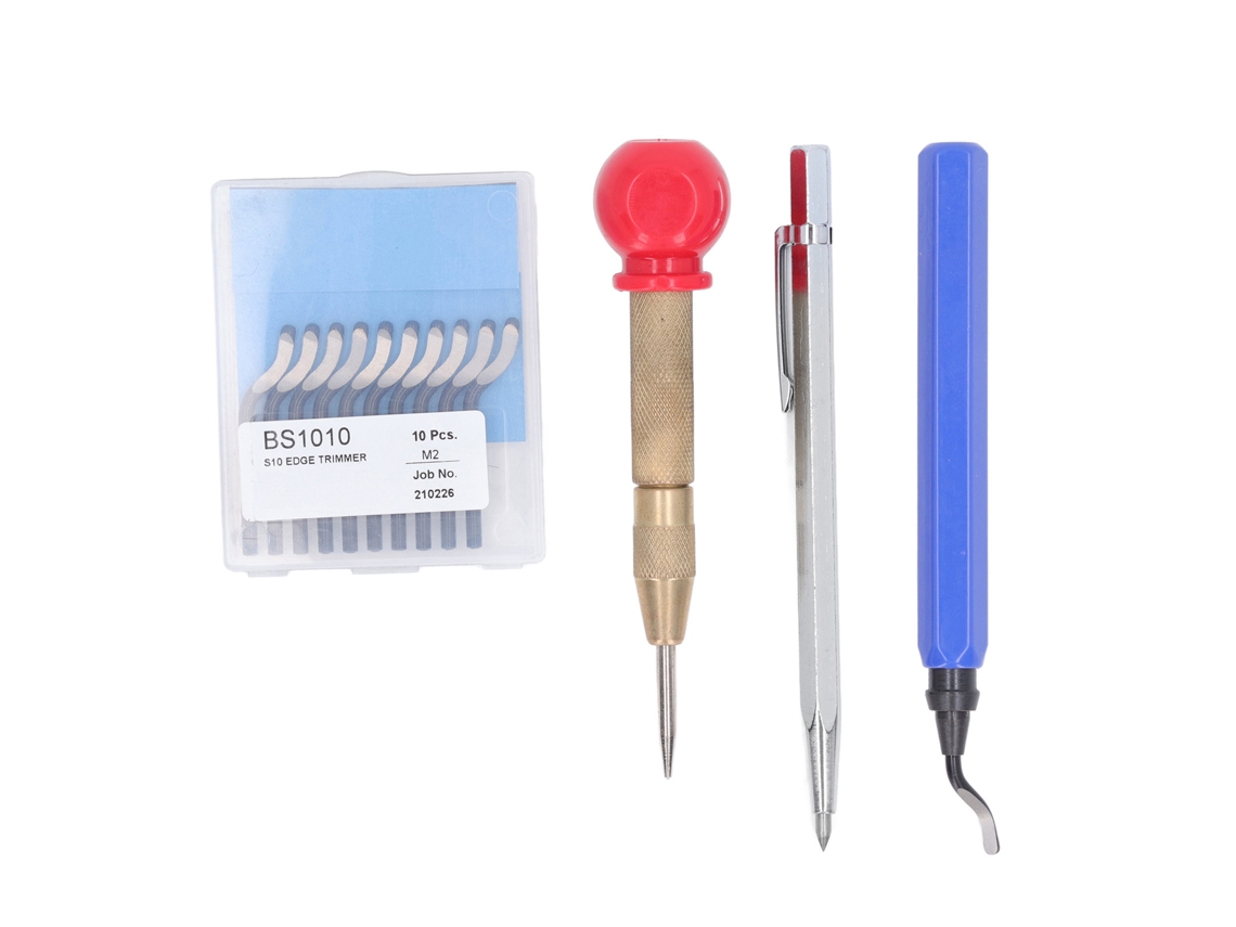 Kit De Ferramentas Para Desbarbar Com Lâminas Rotativas De Aço De Alta Velocidade, Punção E Lápis De Escrita