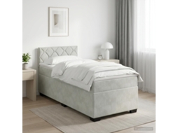 Vidaxl Cama Box Spring Com Colchão Cinzento-claro 90 X 190 Cm Veludo