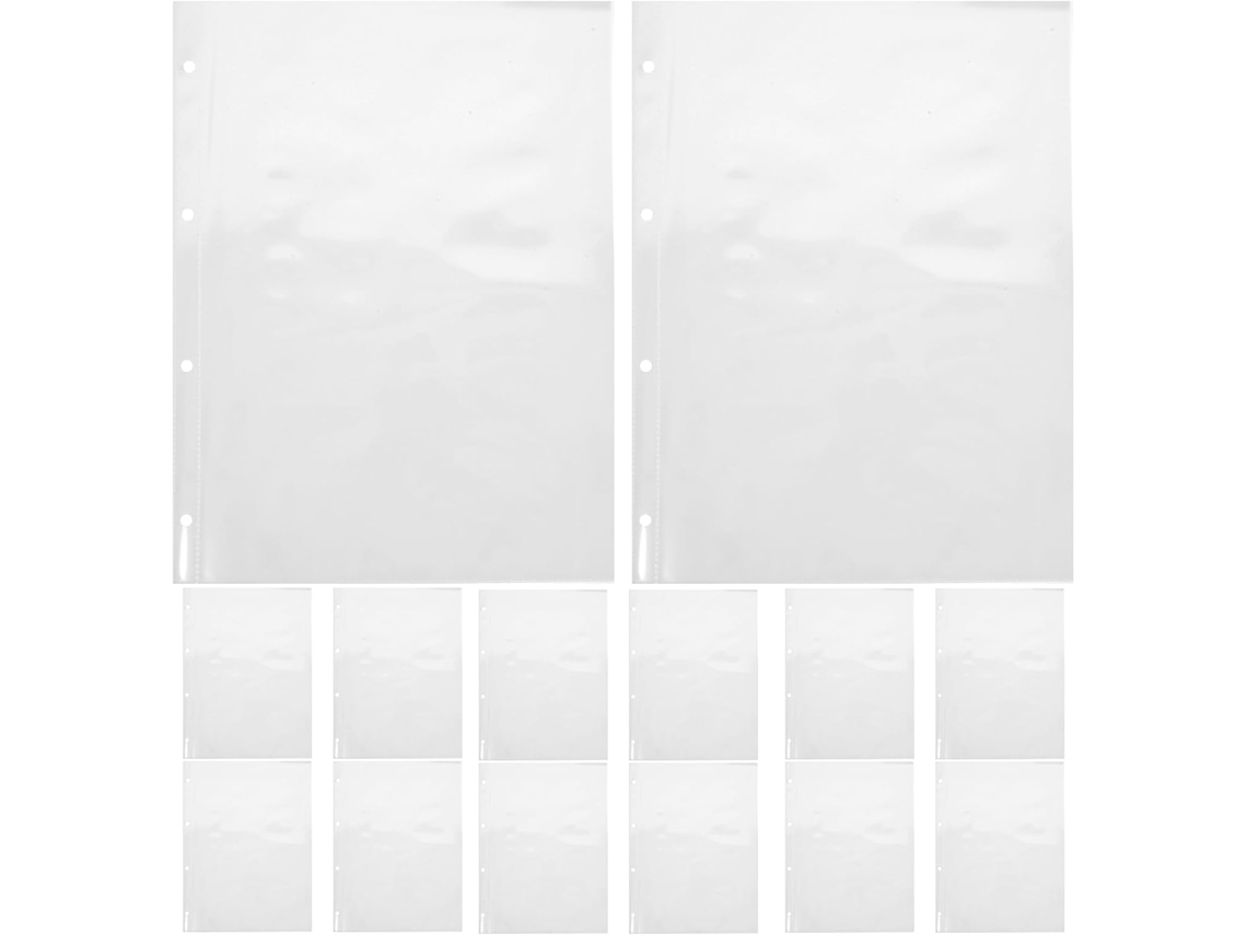 Conjunto Homsfou com 30 pastas organizadoras transparentes para folhas soltas, ideal para estudantes e alunos.