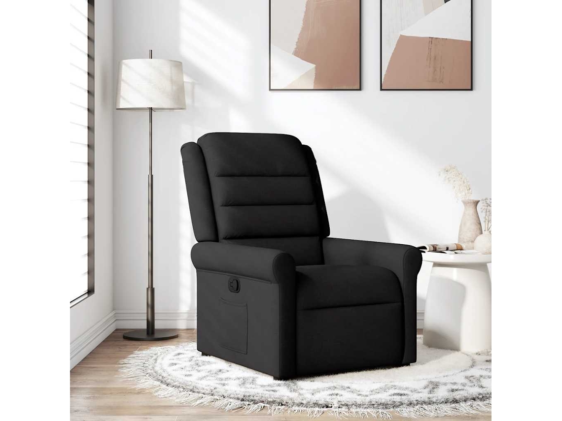 Vidaxl Poltrona Reclinável Tecido Preto
