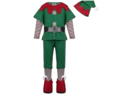 Traje De Elfo De Natal Para Família Adultos E Crianças Conjunto Chapéu Roupa Cinto Meias Festivais Carnaval Rapazes
