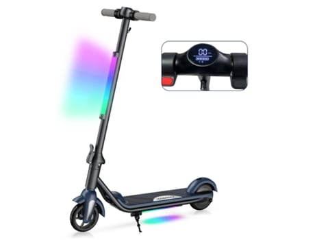 Trotinete Elétrica E-RIDES F602 Cinzento para Criança (Vel. Máxima 12 km/h | Autonomia 8 km | Dobrável | Tela de LED | Pedais e Frente Luz LED)