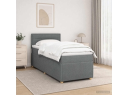 Vidaxl Cama Box Spring Com Colchão Cinzento-escuro 80 X 200 Cm Tecido