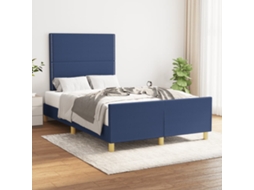 Vidaxl Estrutura De Cama Sem Colchão 120x190 Cm Tecido Azul
