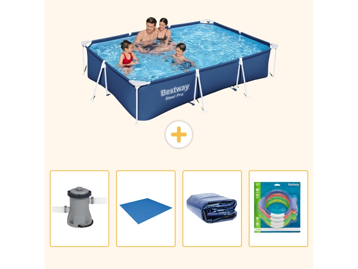 Bestway Piscina Bestway Steel Pro Retangular - 300x201x66 Cm - 5-peças S220