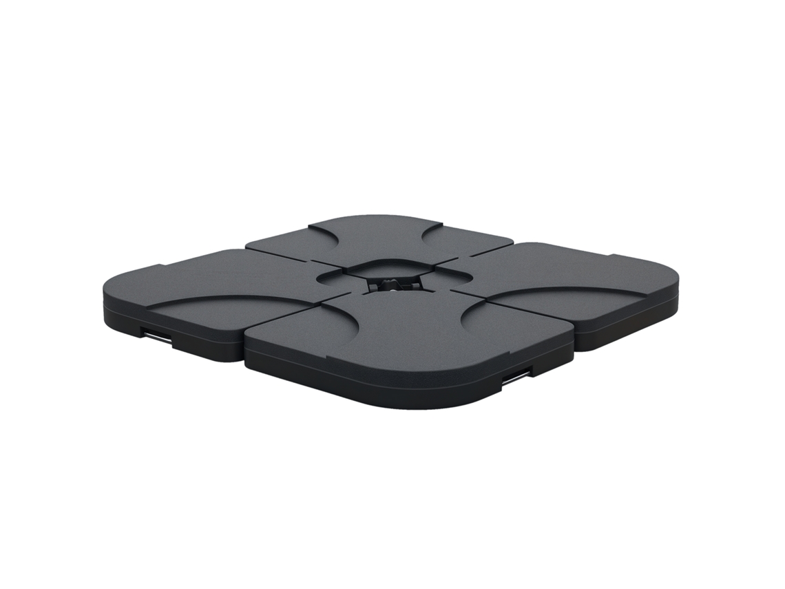 Base in 4 pezzi, supporto per Ombrellone da giardino/patio/esterno, 50x50x7,5 cm, nero ZENCORE SERVICES
