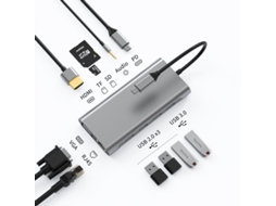 Yizhood Hub Tipo C para Hdmi Usb C 4k 3 Tf Sd Pd Docking Station para Macbook Air Pro M2 M1 Chip Cinza