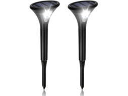 Pack 2 Focos Solares Led Com Sensor Movimento Ip65 Luz De Segurança Branca