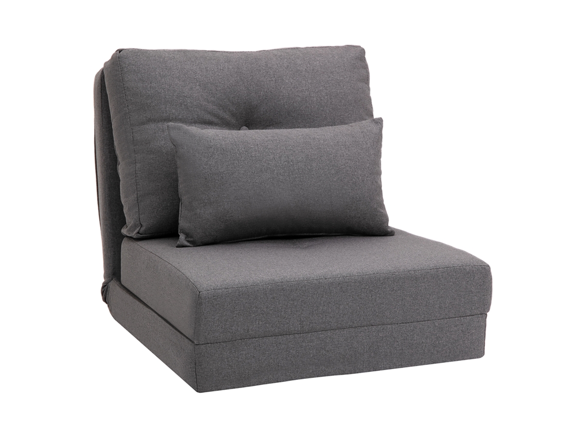 Poltrona No Chão 2 Em 1 Cama Dobrável Com Encosto Ajustável, Sofá No Chão Com Almofadas Decorativas, Linho E Almofada Confortável No Chão Cs