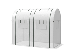 Estufa 1,8m² Com 2 Portas Zip E 4 Janelas, Aço Pe Branco