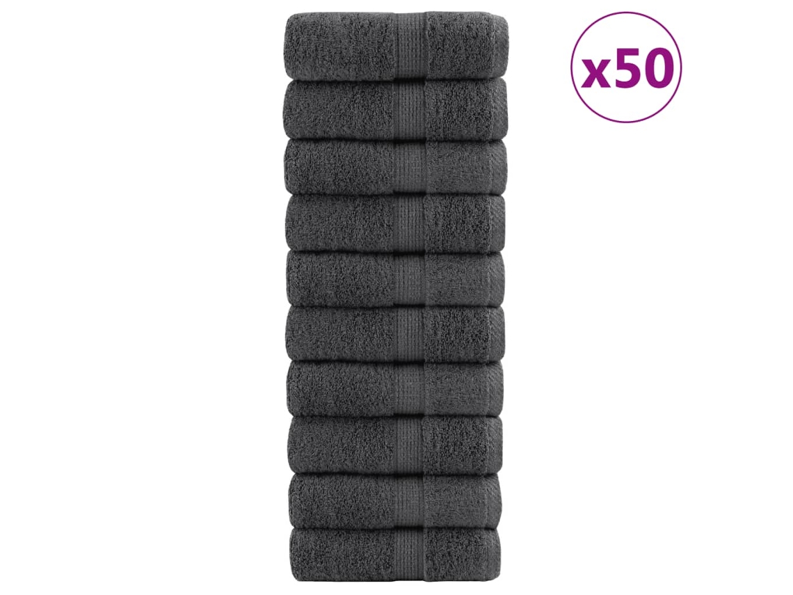 Vidaxl Toalhas De Bidé Premium Solund 50pcs 30x50cm 600 Gsm Antracite