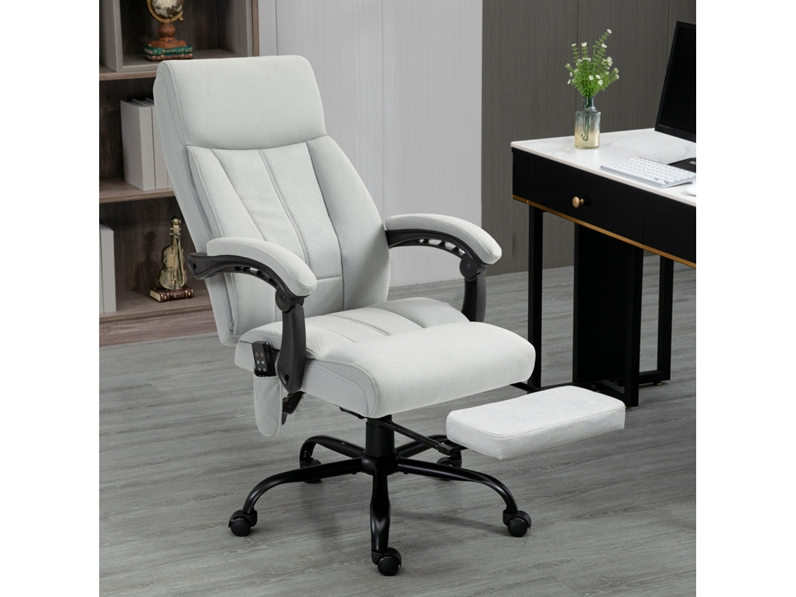Office Chair With Massage Function Heating Function, Footrest, Up To 120 Kg, Gray