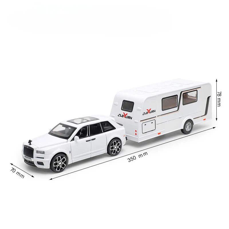 (branco) Miniatura De Autocaravana Cullinan Em Escala 1/32 - Liga Metálica Fundida - Com Efeitos Sonoros E Luminosos - Miniatura De Autocaravana