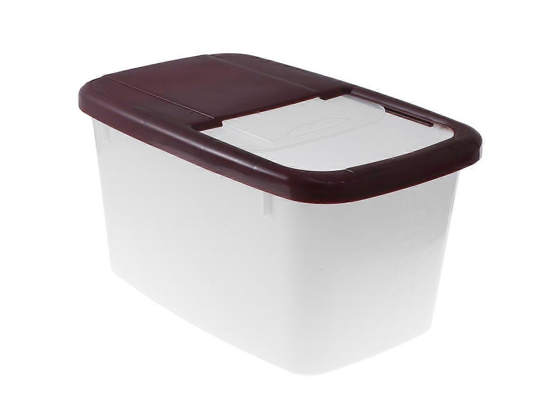 Lurelia Caixa Para Arroz 1 Peça 10 Kg Em Plástico Café, Com Vedação, Com Tampa, Protege Da Humidade, Protege De Insetos
