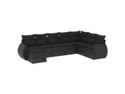 Garden Sofa Set, Garden Sofa Sets Vidaxl Preto Rattan / Vime (n/a)