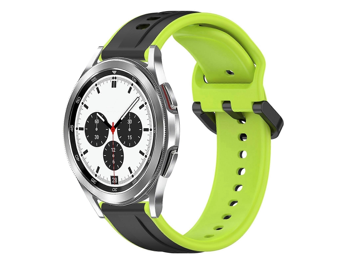 Pulseira De Silicone Bicolor Com Formato Convexo De 20 Mm Para Samsung Galaxy Watch 4 Classic.