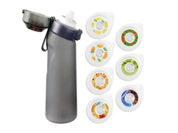 Garrafa de água com 7 sabores, 650 ml, livre de BPA, preta. Brilvibera