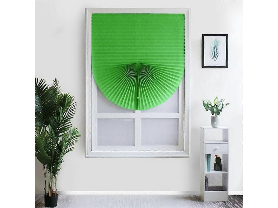 Persiana plissada autoadesiva meia cortina 90x180cm verde Nova LINE S/MARCA