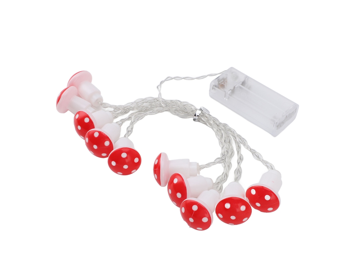 2026 luz de Cadena de Hongos 10led 6.6ft Con Batería para Jardín Tienda Sala Dormitorio Fiesta
