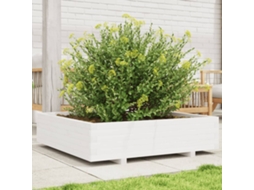 Vidaxl Vaso/floreira De Jardim 100x100x26,5 Cm Pinho Maciço Branco