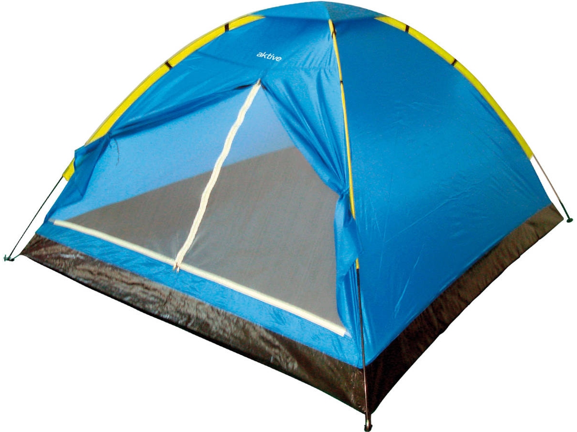 Tenda de Campismo AKTIVE 52551 4 Pessoas (Azul - 210 x 240 x 130 cm)