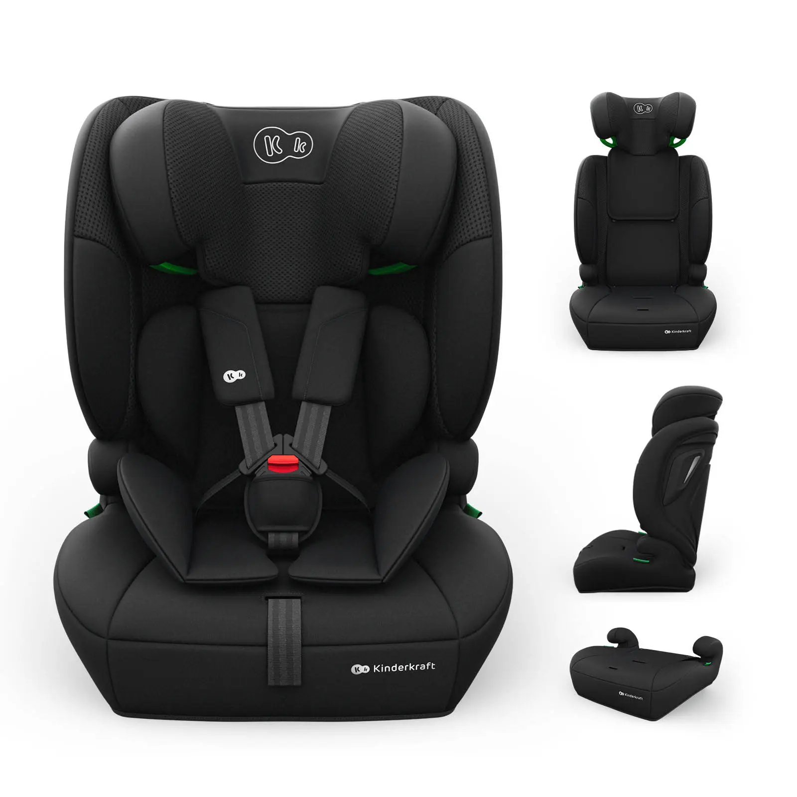 Cadeira Auto Kinderkraft COMFORT UP 2 PLUS i-Size 3 em 1 76–150 cm com Arnês 5 Pontos e SPS+ Preto