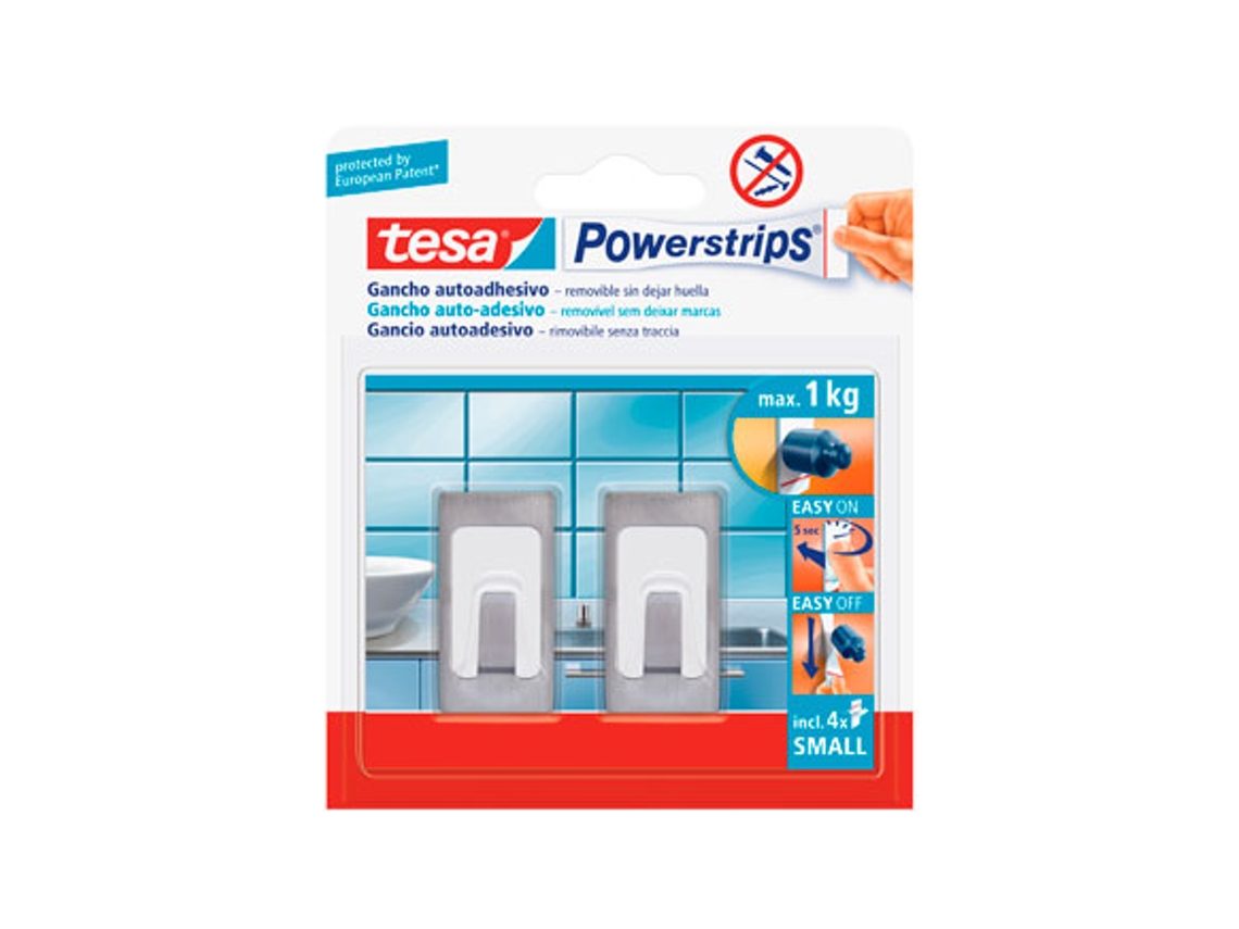 Powerstrips 2 Ganchos Cr.Mate Rect. Tesa