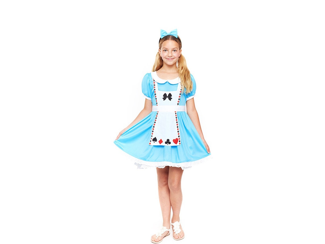 Fato de Menina PARTILANDIA Alice com Vestido Azul (Tam.: 5-6 anos)