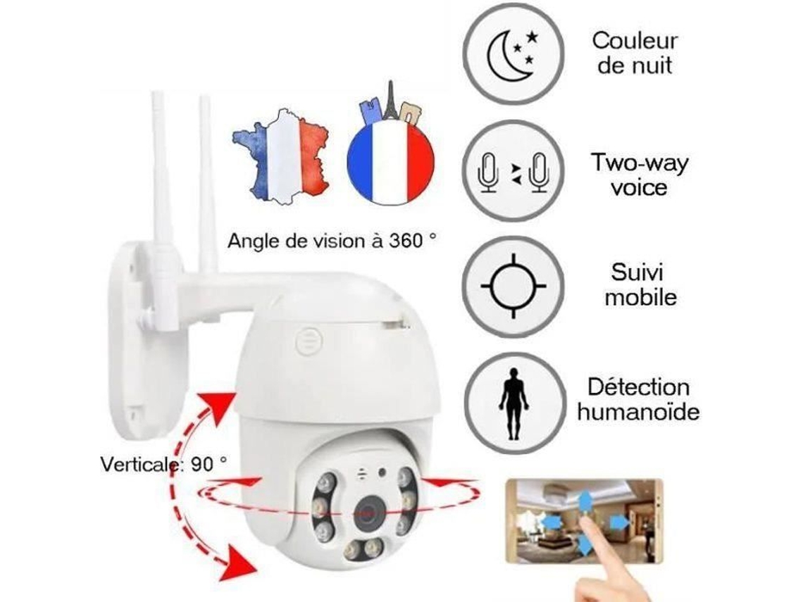 Câmera IP inteligente 1080P externa à prova dágua WiFi segurança interna HD suporte TF 128G IR detecção visão noturna S/MARCA