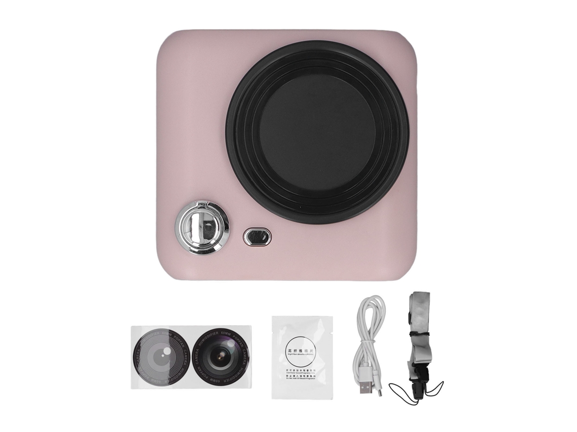 Abanico de Cuello com Função de Névoa Câmera Usb Carga de Bateria 1200mah Suspenso Ajustável Rosa para Casa e Viagem