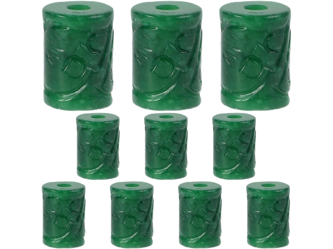 10 Peças De Contas Espaçadoras De Jade Artificial Verde