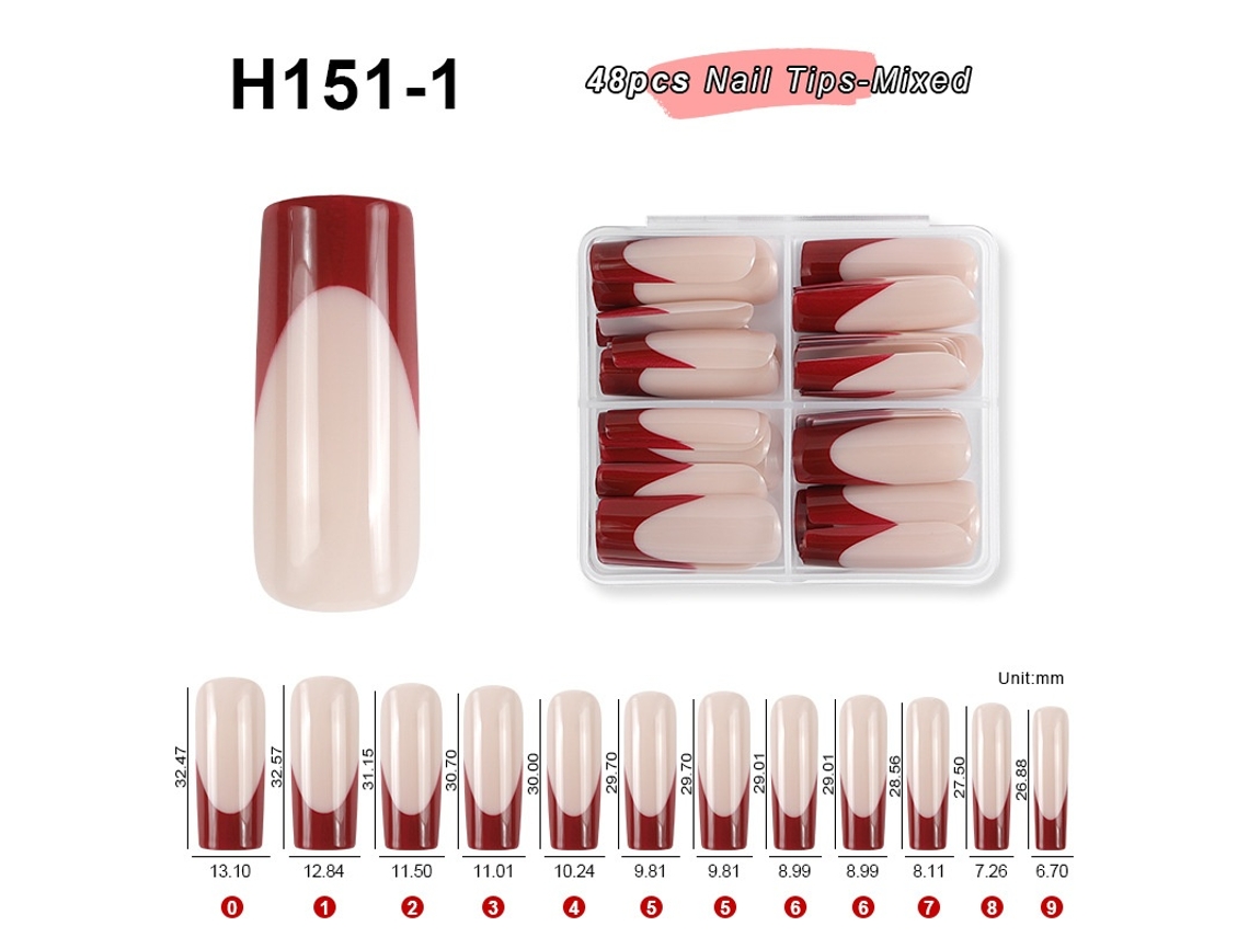 Lurelia Unhas Postiças Para Manicure Francesa 48 Pontas Ref. H151-1