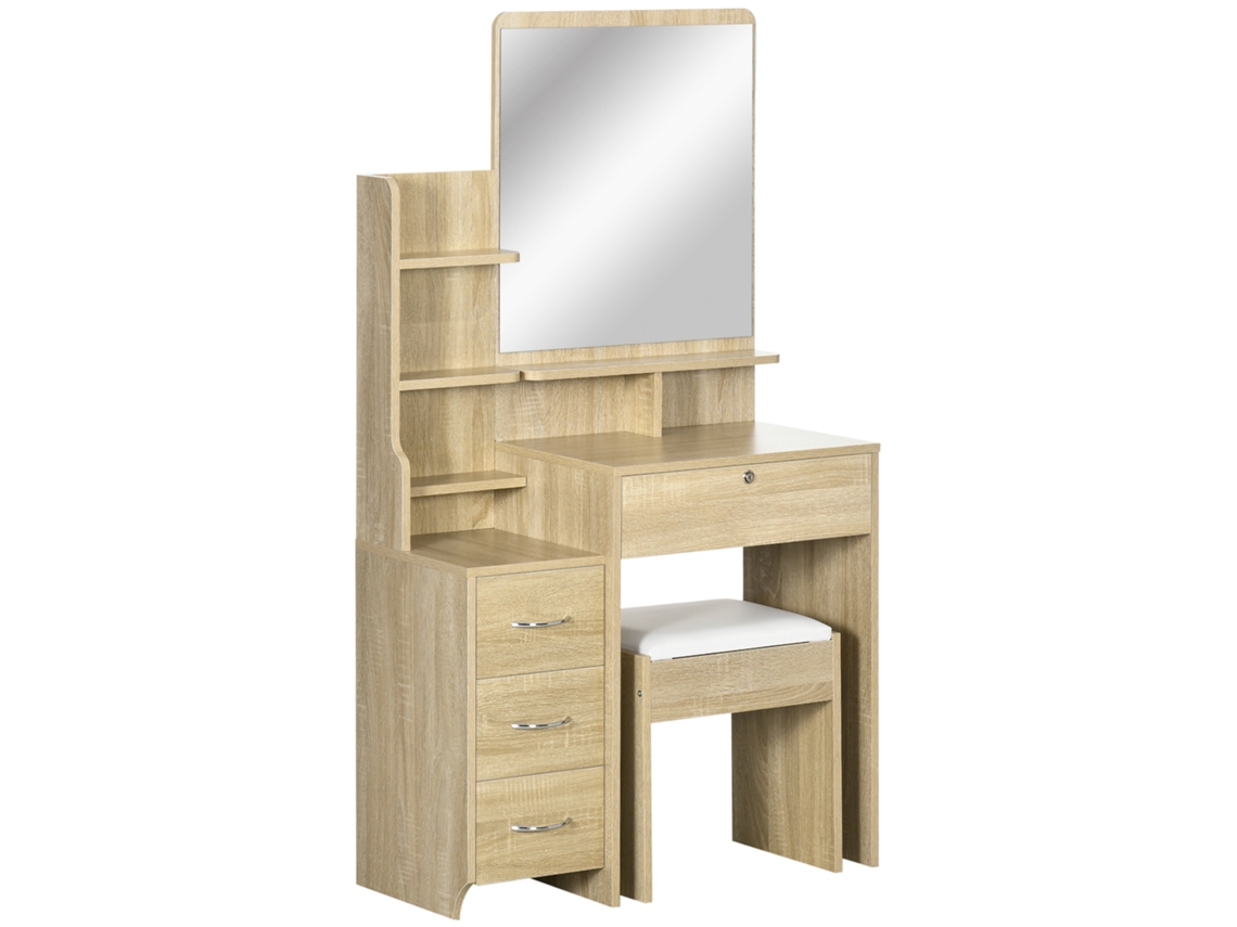 Toucador Maquilhagem com Banco e Espelho 80x38x143 Cm S/MARCA