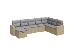 Garden Sofa Set, Garden Sofa Sets Vidaxl Bege Rattan / Vime (n/a)