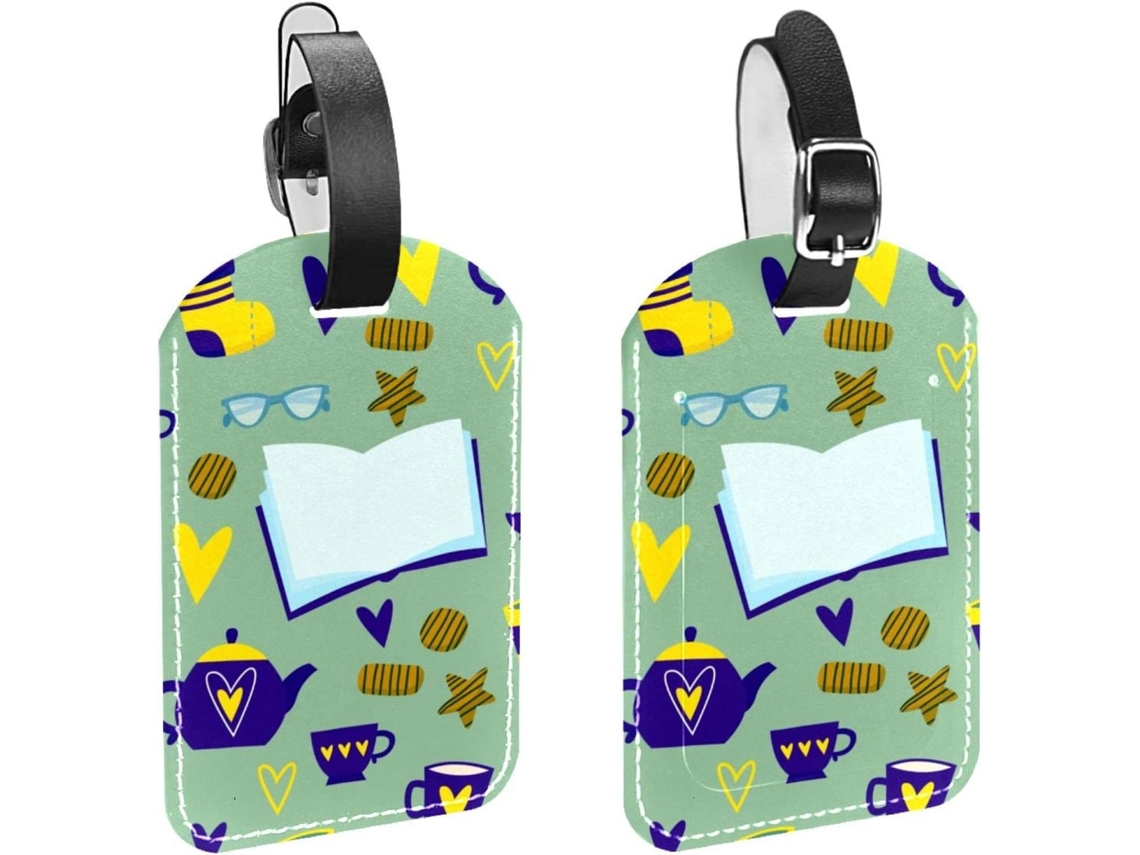 Hygge Pacote Com 2-etiquetas De Viagem Verdes Bolsa, Mala, Mochila E Bagagem Com Alça De Segurança