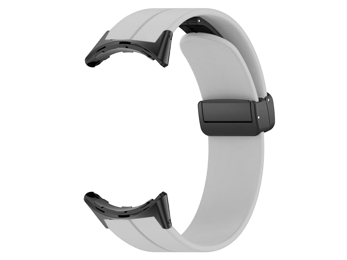 Pulseira De Silicone Com Fivela Magnética Para Google Pixel Watch 2 Cinza