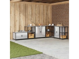 Vidaxl Estante De Cozinha Hattem Prateado 60 X 50 X 92 Cm Aço