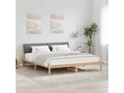 Vidaxl Estrutura Da Cama Com Cabeceira Marrom E Taupe 200 X 200 Cm