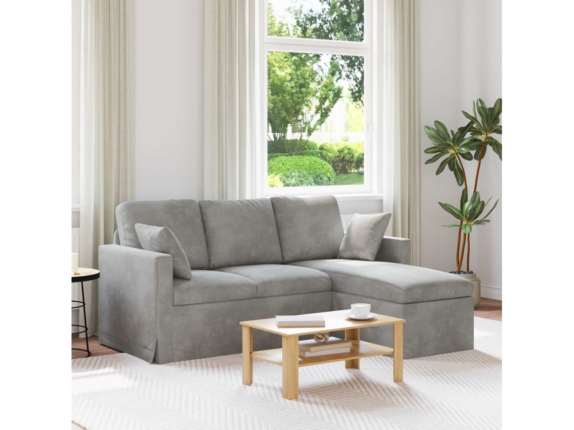 Vidaxl Sofá Cinzento-claro 178 X 134 X 80 Cm Veludo