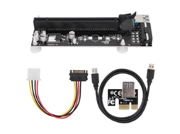 Placa Extensora Adaptadora Com Cabo De Alimentação 4pin Pci-e De 1x Para 16x
