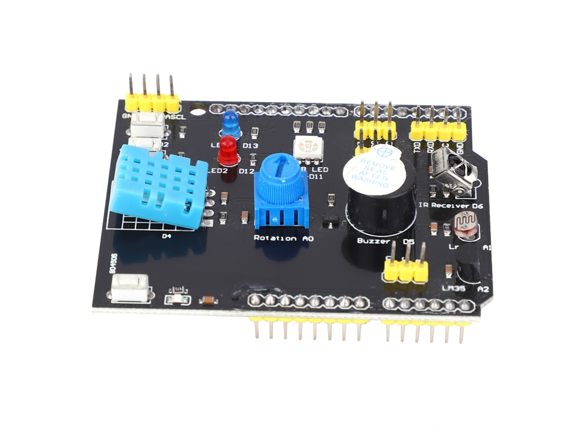 Placa de expansão multifuncional com sensor de temperatura LM35 e buzzer S/MARCA